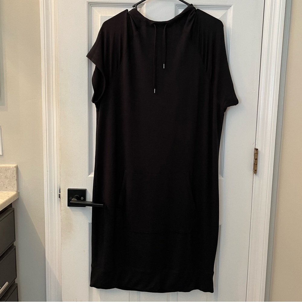 Athleta! Black casual dress hoodie Sz L - Picture 4 of 9